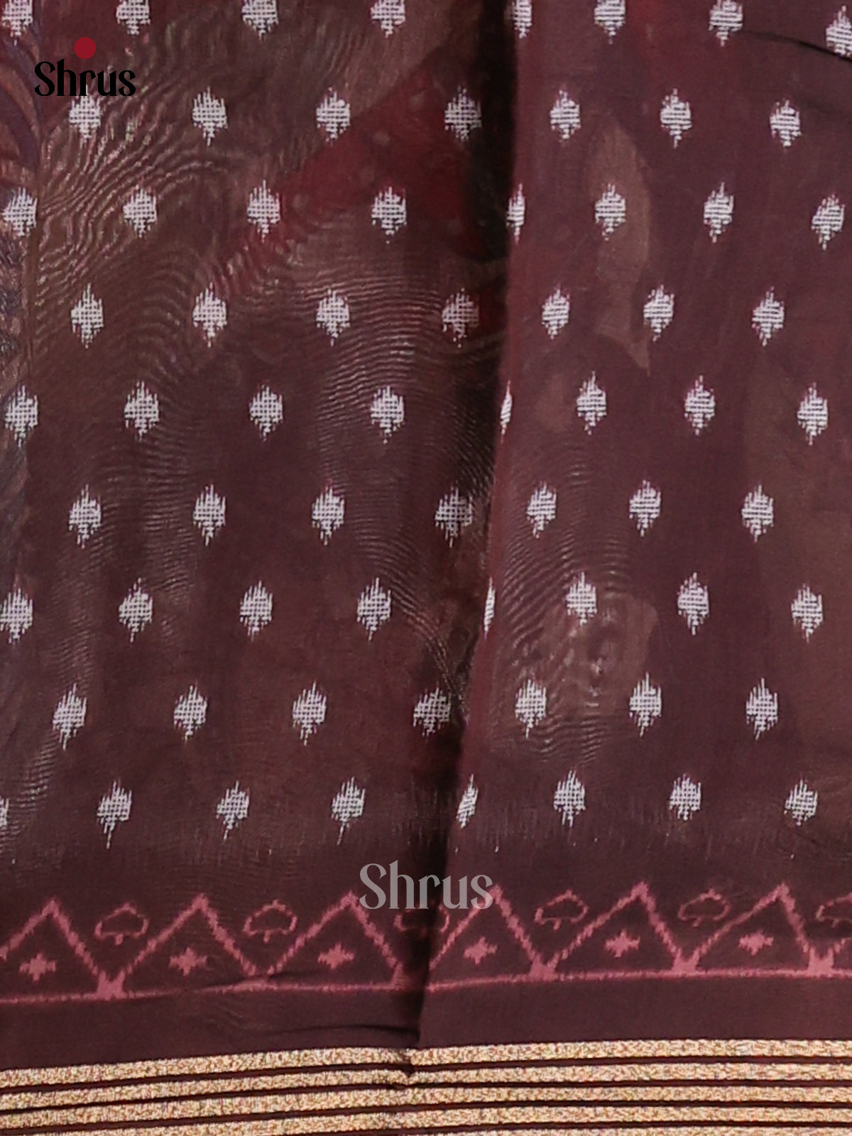 Onion Pink & Brown - Semi Crepe Saree - Shop on Shrus.com