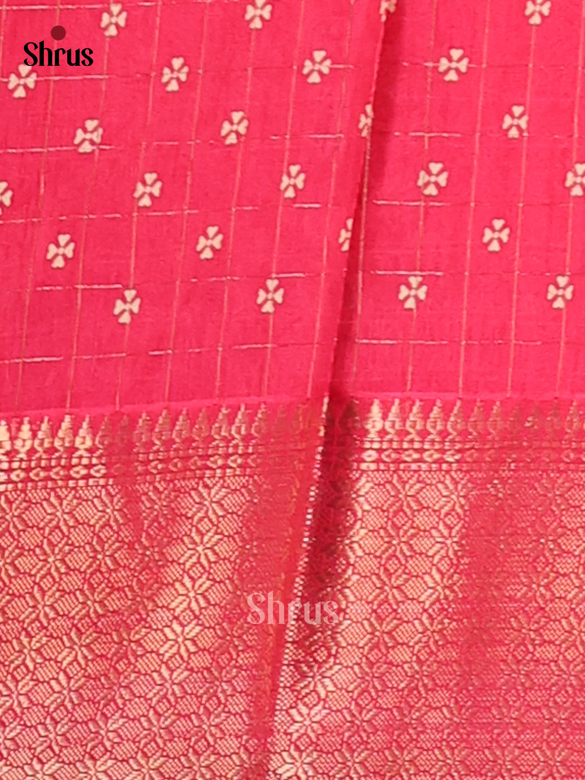 Pink- Semi Crepe Saree - Shop on Shrus.com