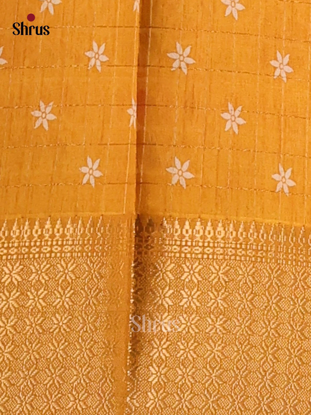 Mustard - Semi Crepe Saree - Shop on Shrus.com