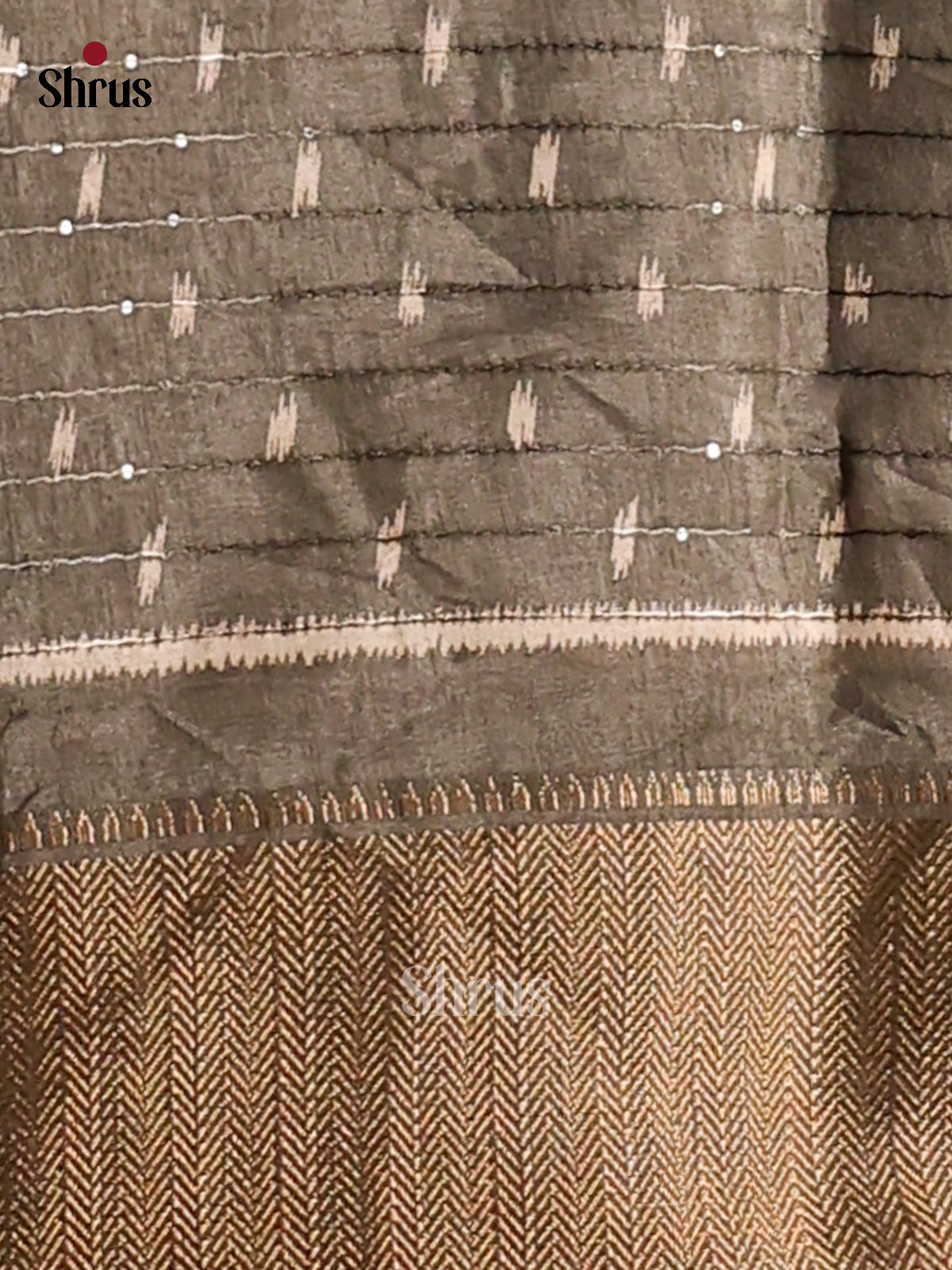 Grey - Semi Crepe Saree - Shop on Shrus.com
