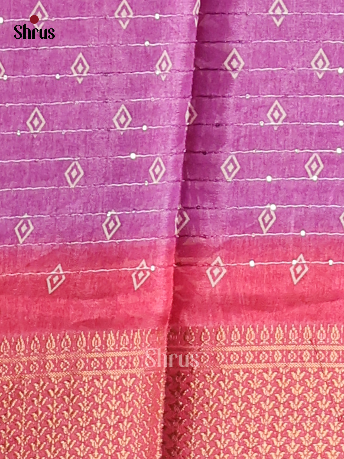 Purple & Pink - Semi Crepe Saree - Shop on Shrus.com