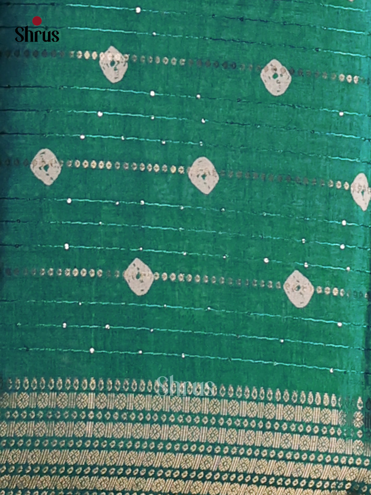 Green - Semi Crepe Saree - Shop on Shrus.com