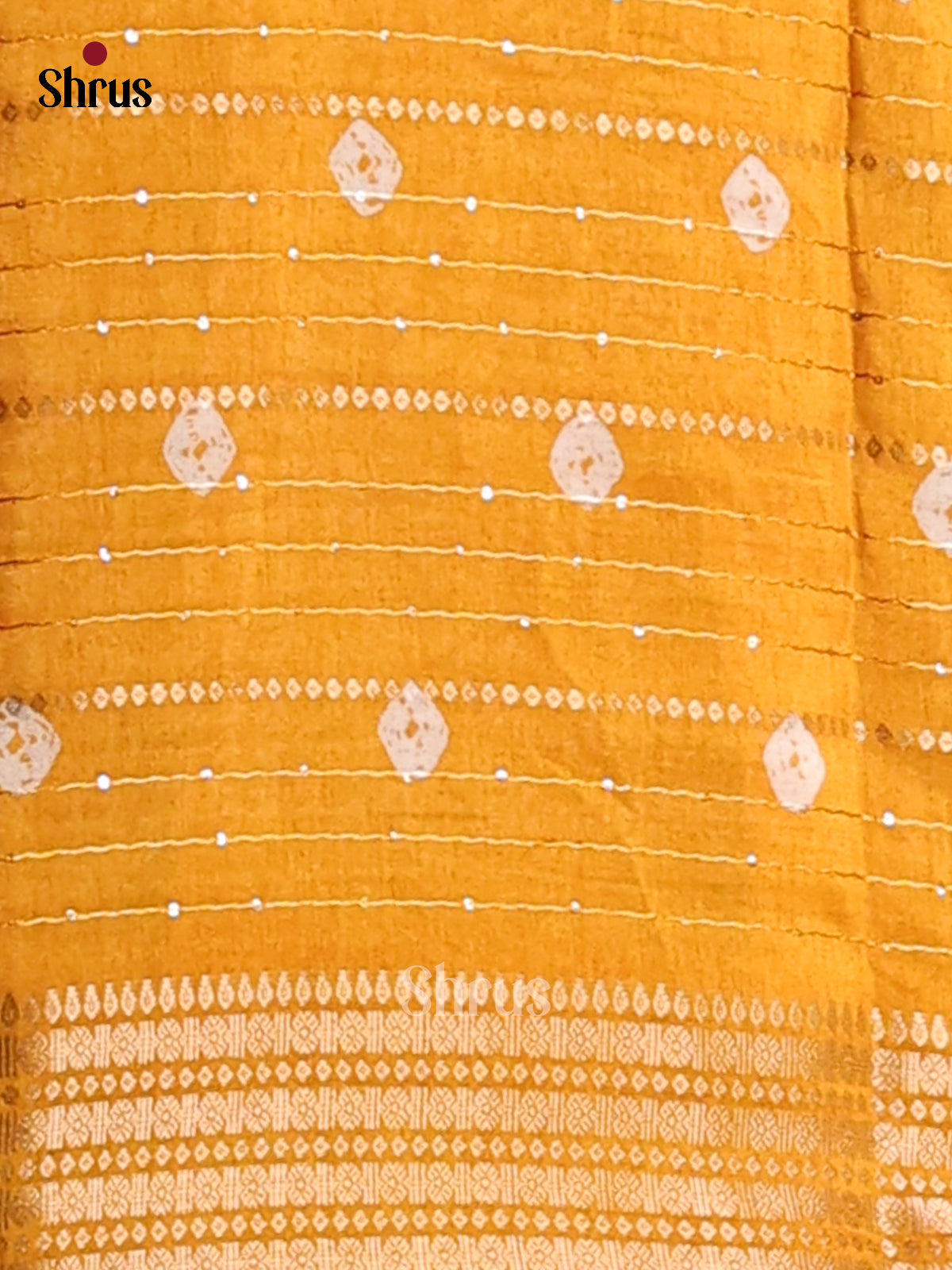 Yellow - Semi Crepe Saree - Shop on Shrus.com