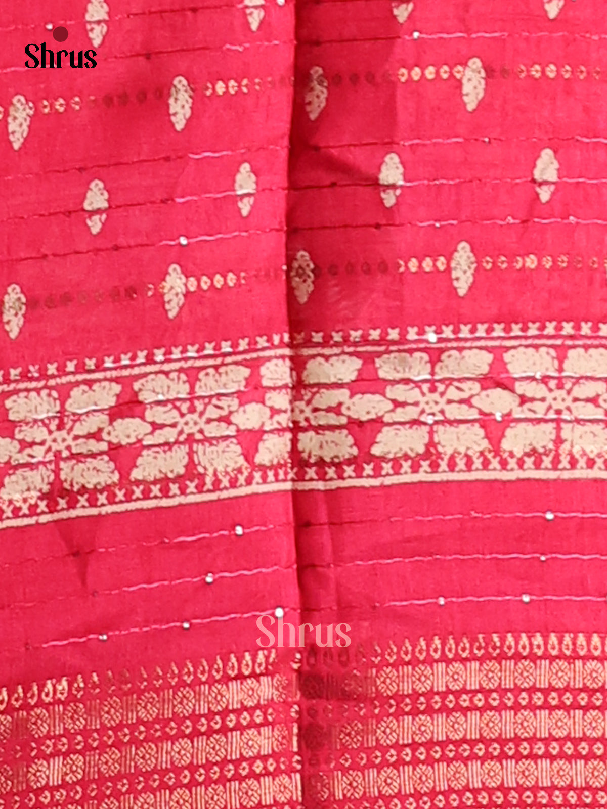 Pink- Semi Crepe Saree - Shop on Shrus.com