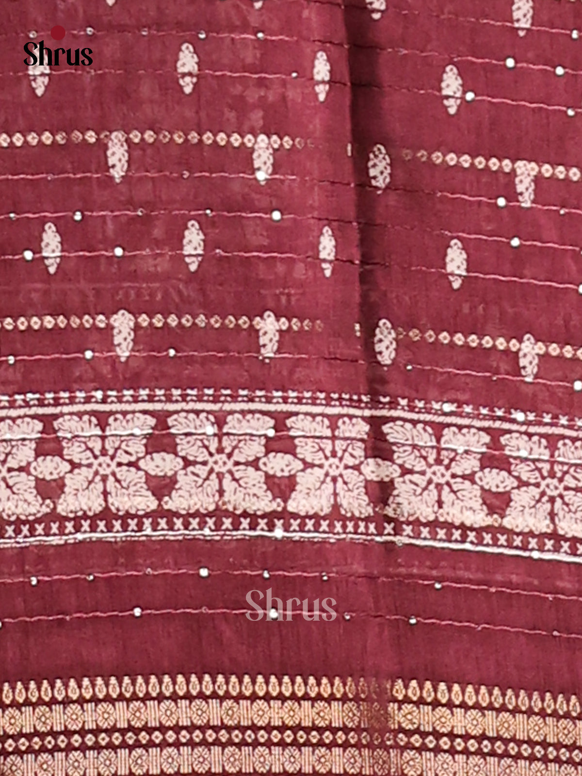 Brown - Semi Crepe Saree - Shop on Shrus.com