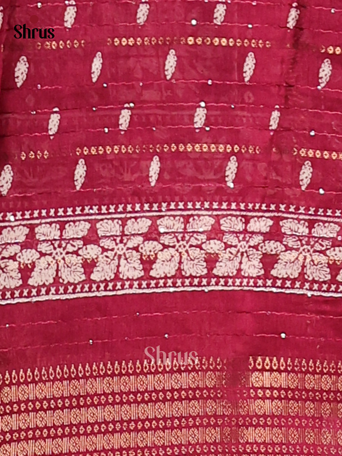 Maroon - Semi Crepe Saree - Shop on Shrus.com