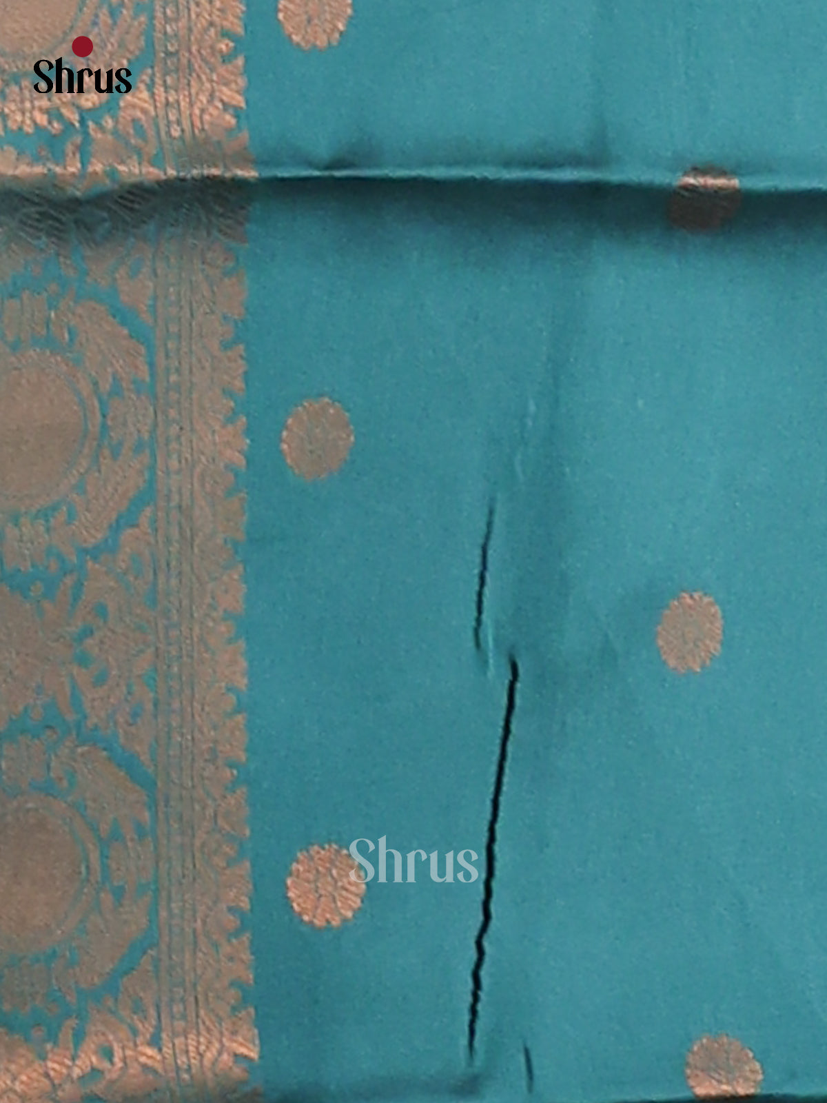 Teal Green & Blue - Semi Softsilk Saree - Shop on Shrus.com
