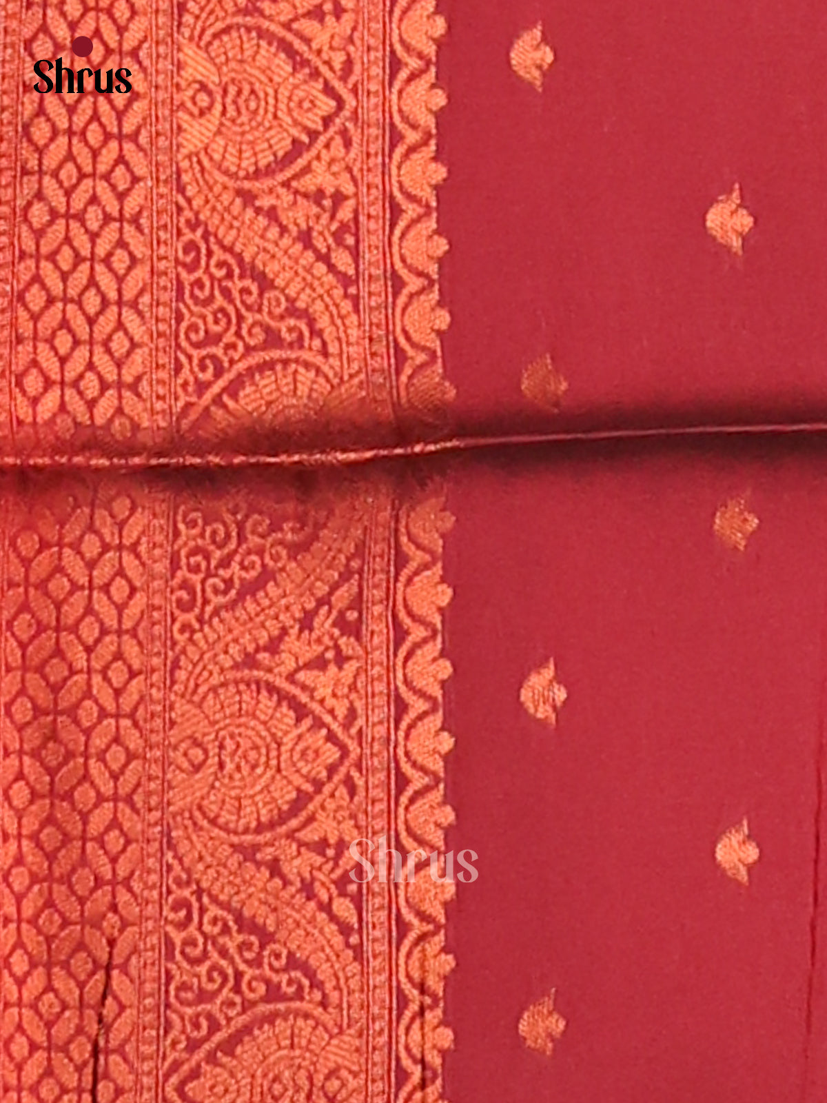 Mustardy Green & Maroon- Semi Softsilk Saree - Shop on Shrus.com