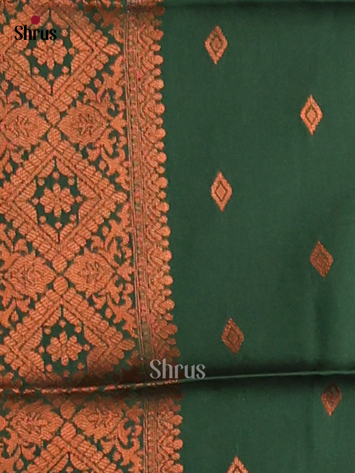 Mustardy Green & Green - Semi Softsilk Saree - Shop on Shrus.com