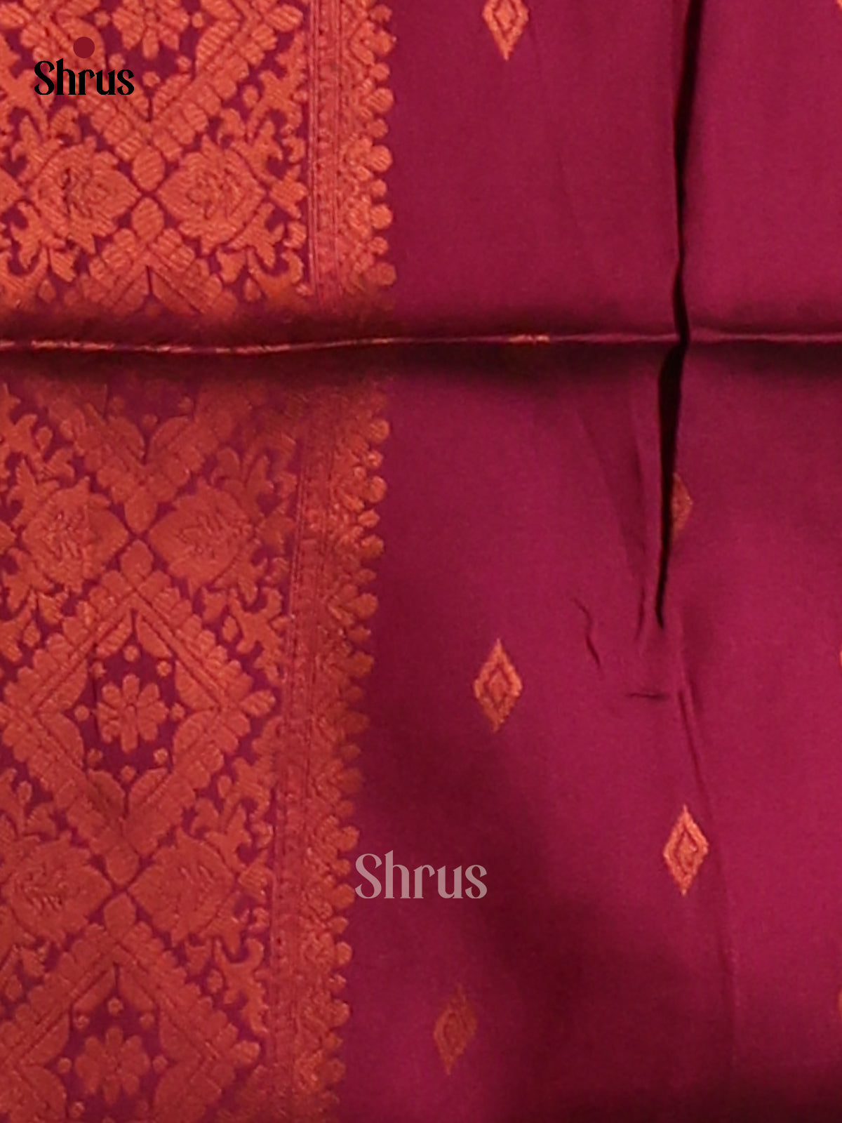 Blue & Maroon - Semi Softsilk Saree - Shop on Shrus.com