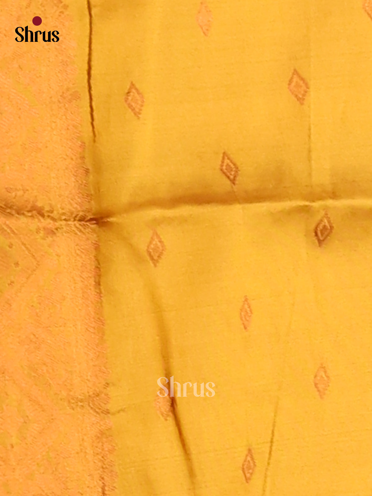 Green & Mustard - Semi Softsilk Saree - Shop on Shrus.com