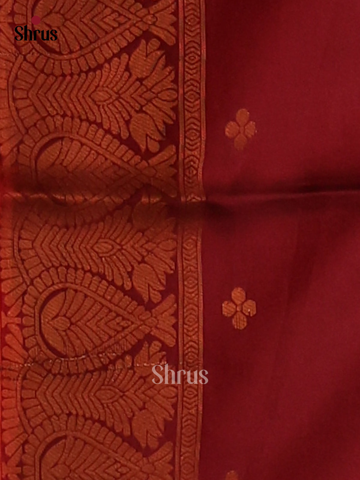 Mustardy Green & Maroon - Semi Softsilk Saree - Shop on Shrus.com
