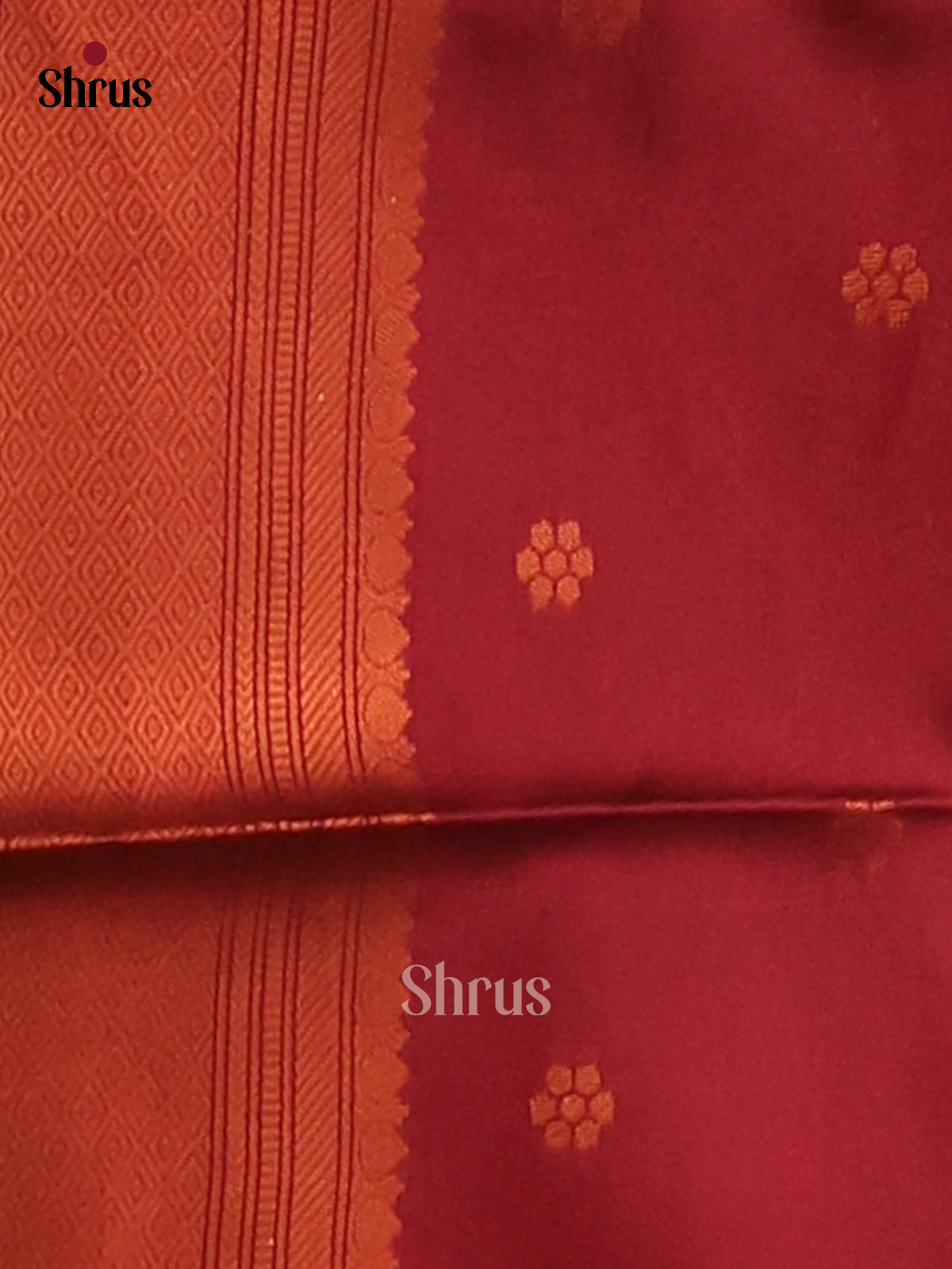 Beige & Maroon - Semi Softsilk Saree - Shop on Shrus.com