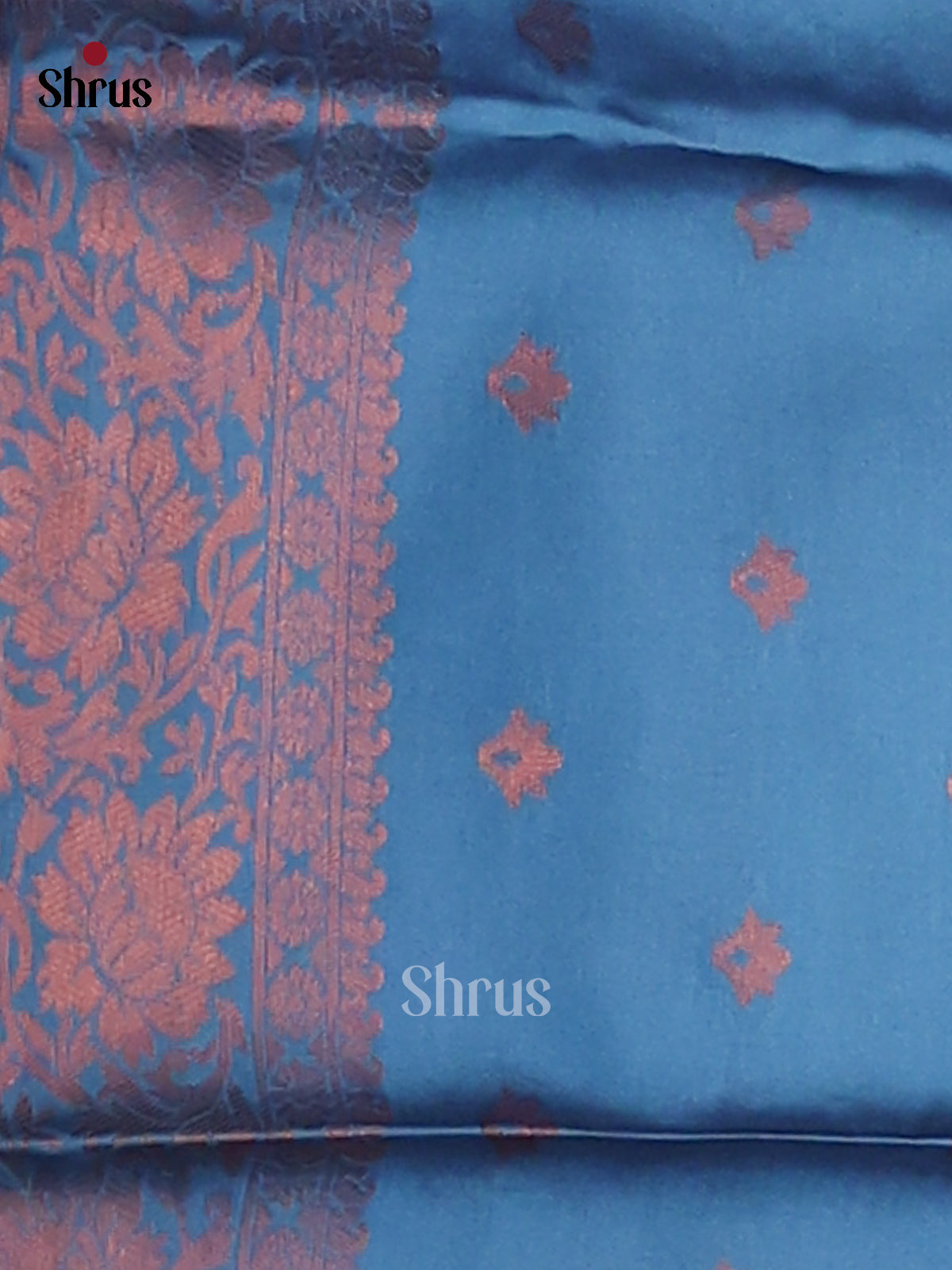 Maroon & Blue - Semi Softsilk Saree - Shop on Shrus.com