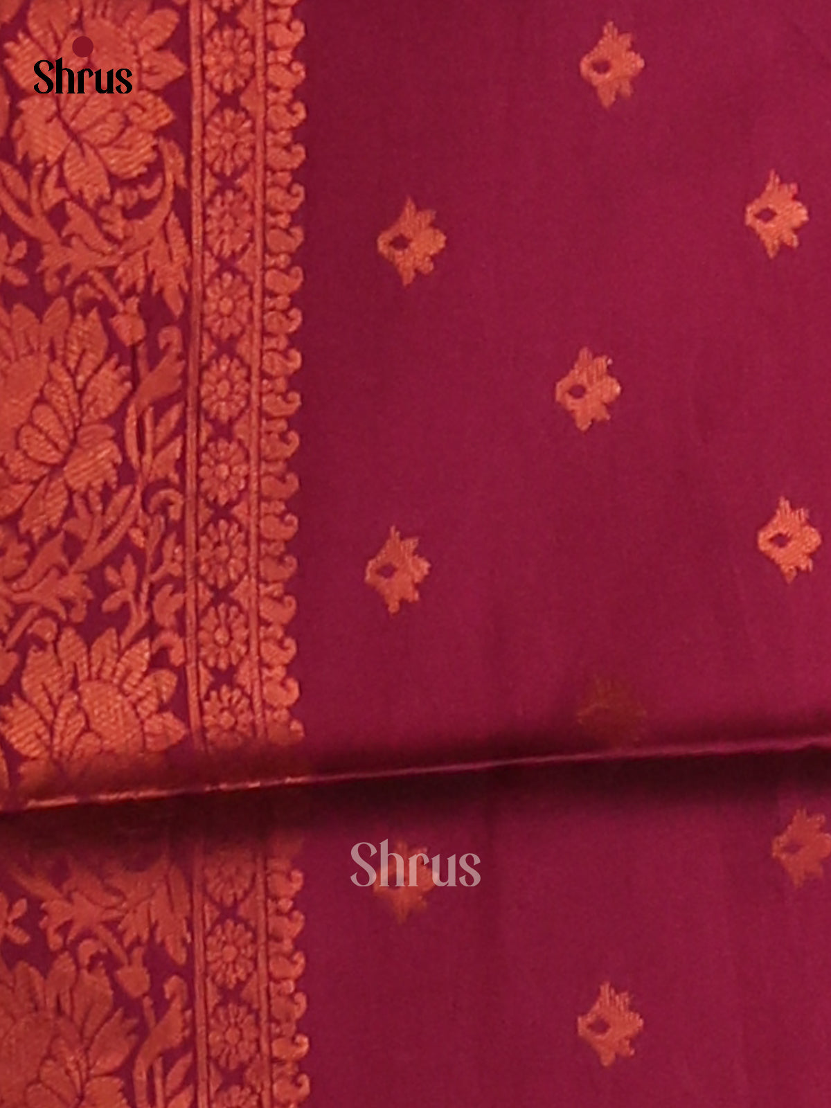 Blue & Maroon - Semi Softsilk Saree - Shop on Shrus.com