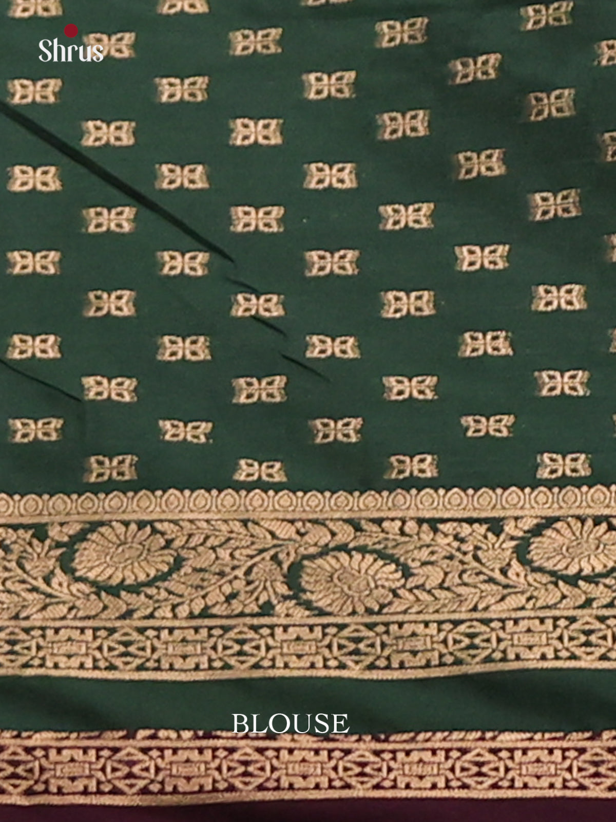 dark Bottle Green- Semi Softsilk Saree - Shop on Shrus.com