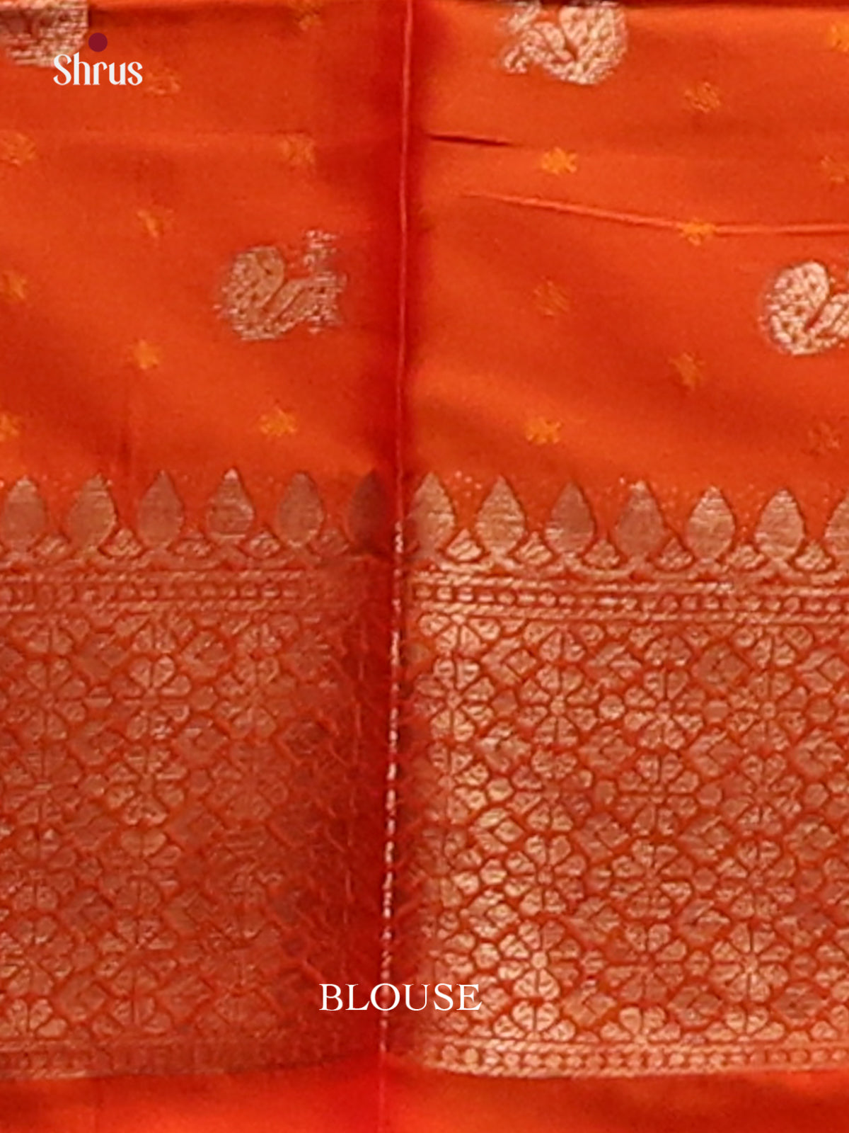 Orange - Semi Softsilk Saree - Shop on Shrus.com