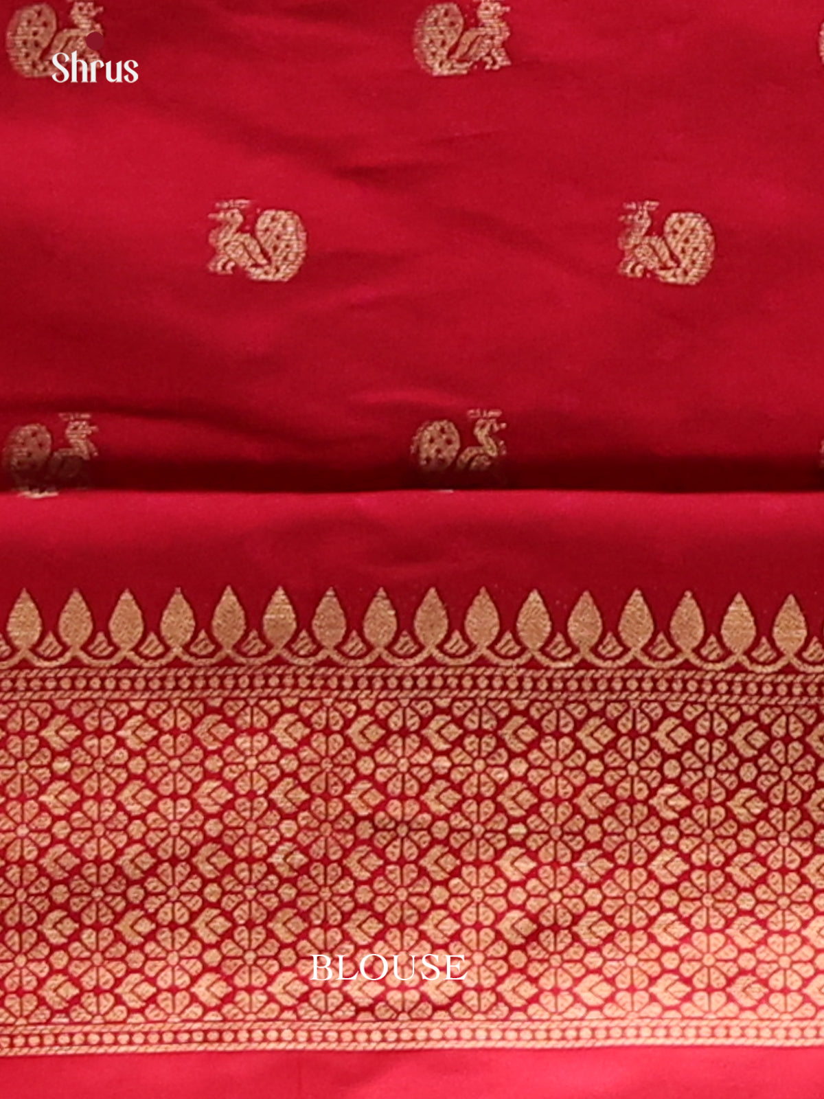 Red - Semi Softsilk Saree - Shop on Shrus.com