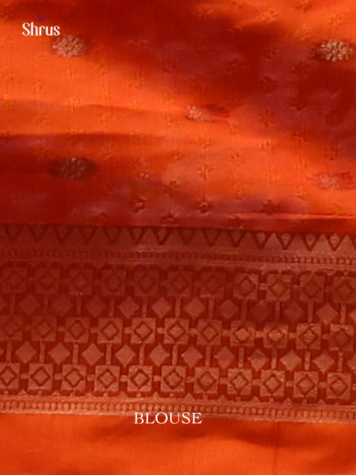 Orange - Semi Softsilk Saree - Shop on Shrus.com