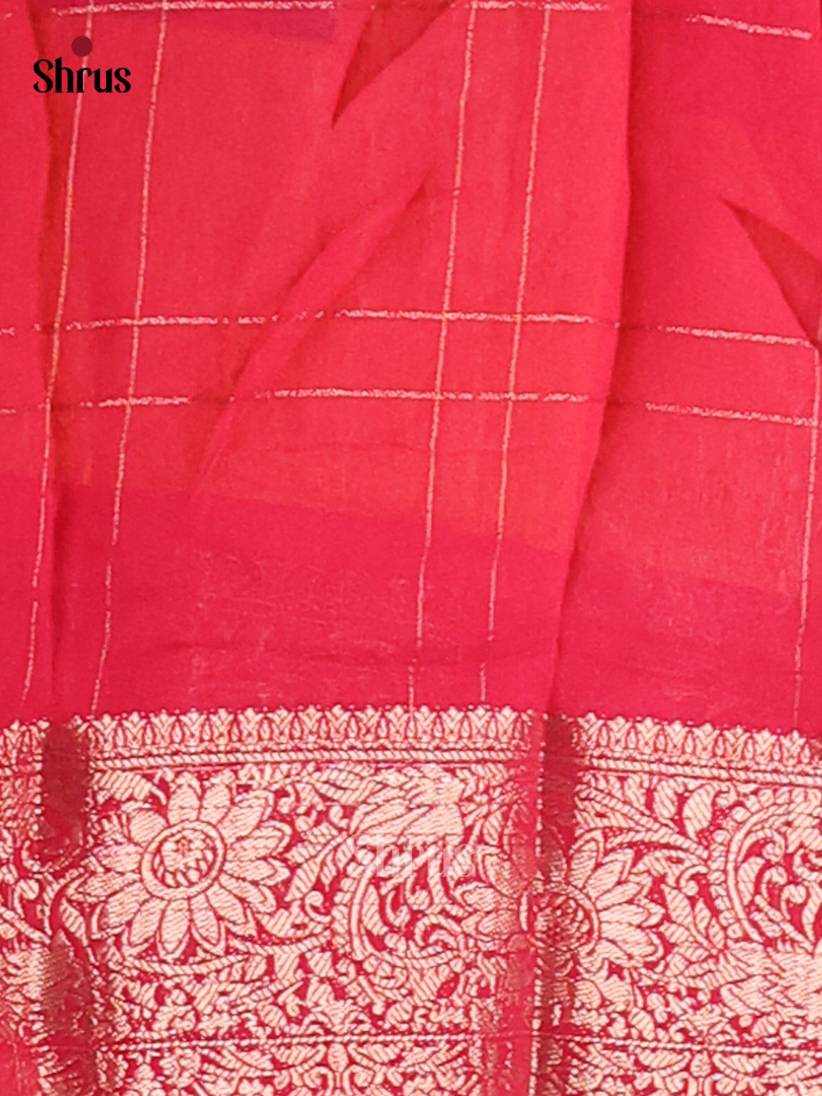 Blue & red - Semi Mysore silk saree - Shop on Shrus.com