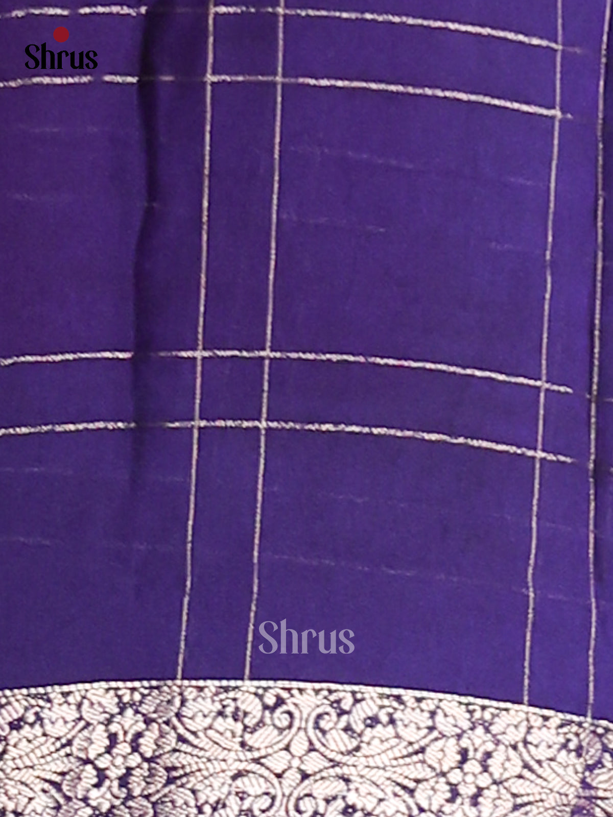 Purple & Blue - Semi Mysore silk saree - Shop on Shrus.com