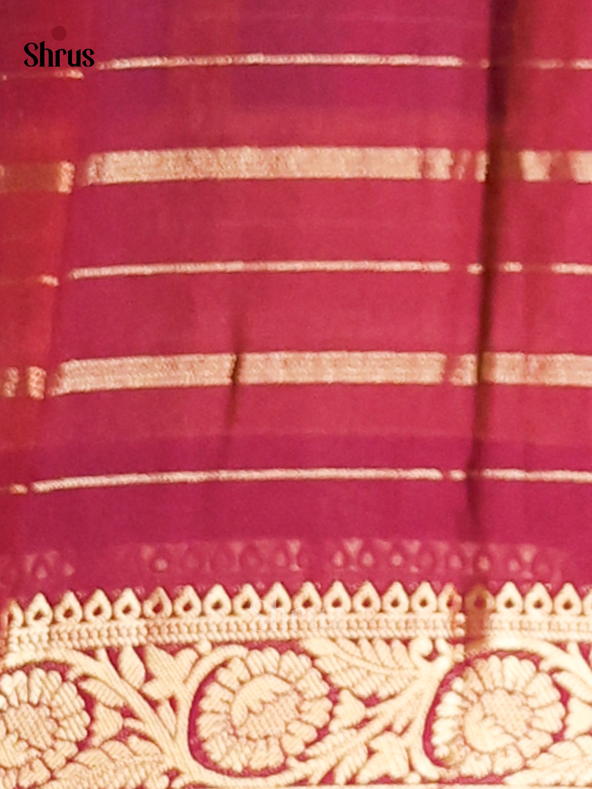 Green & MAroon - Semi Mysore silk saree - Shop on Shrus.com