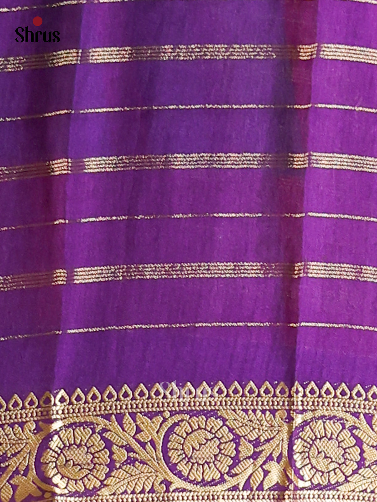 Blue & Purple- Semi Mysore silk saree - Shop on Shrus.com