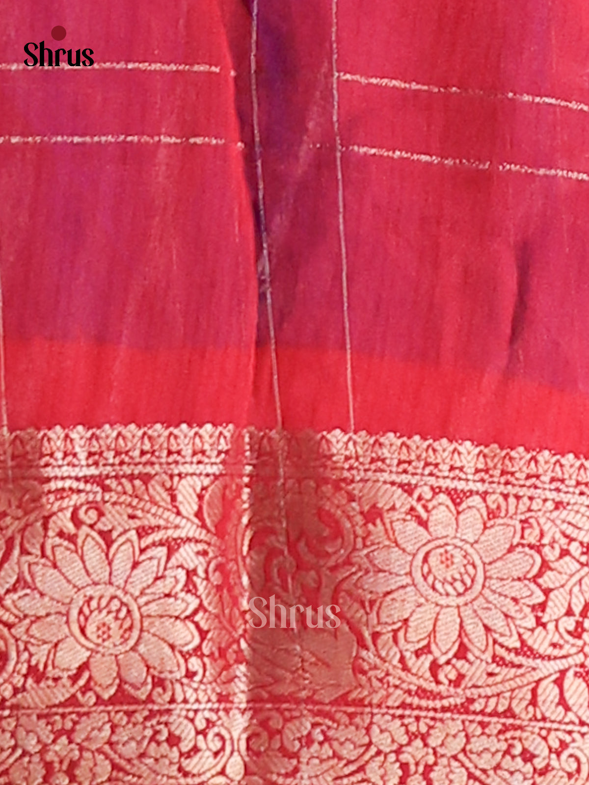 Orange & Red - Semi Mysore silk saree - Shop on Shrus.com