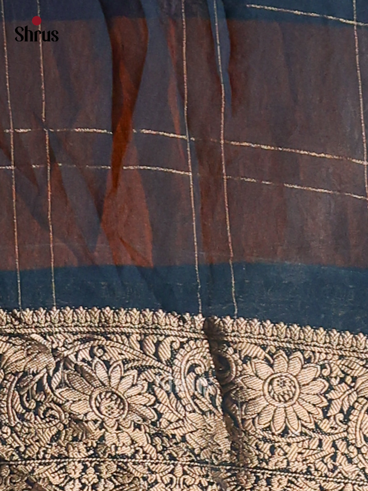 Purple & Blue - Semi Mysore silk saree - Shop on Shrus.com