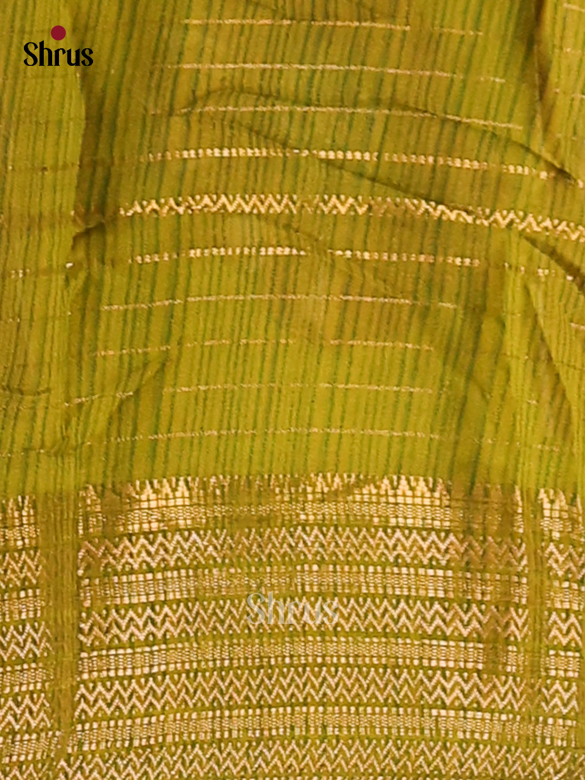 Lite Green & Cream - Semi Mysore silk saree - Shop on Shrus.com
