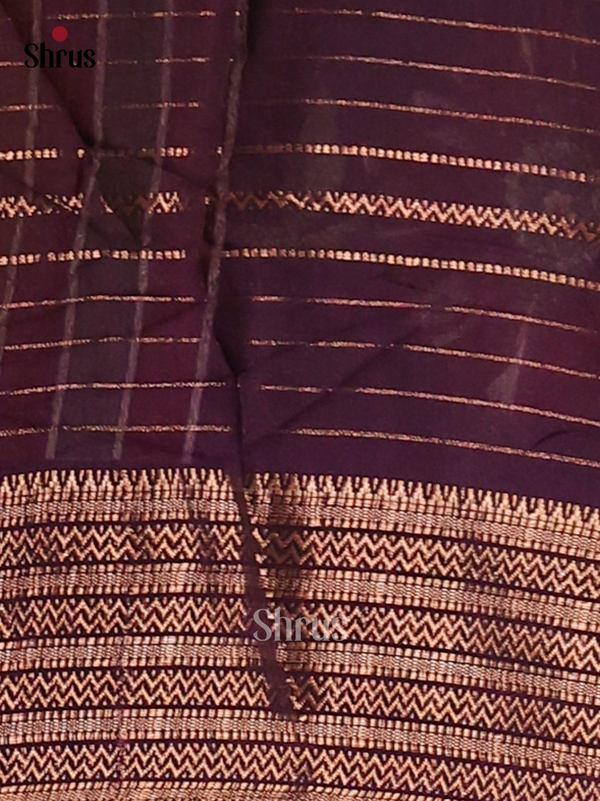 Jamun & Cream - Semi Mysore silk saree - Shop on Shrus.com
