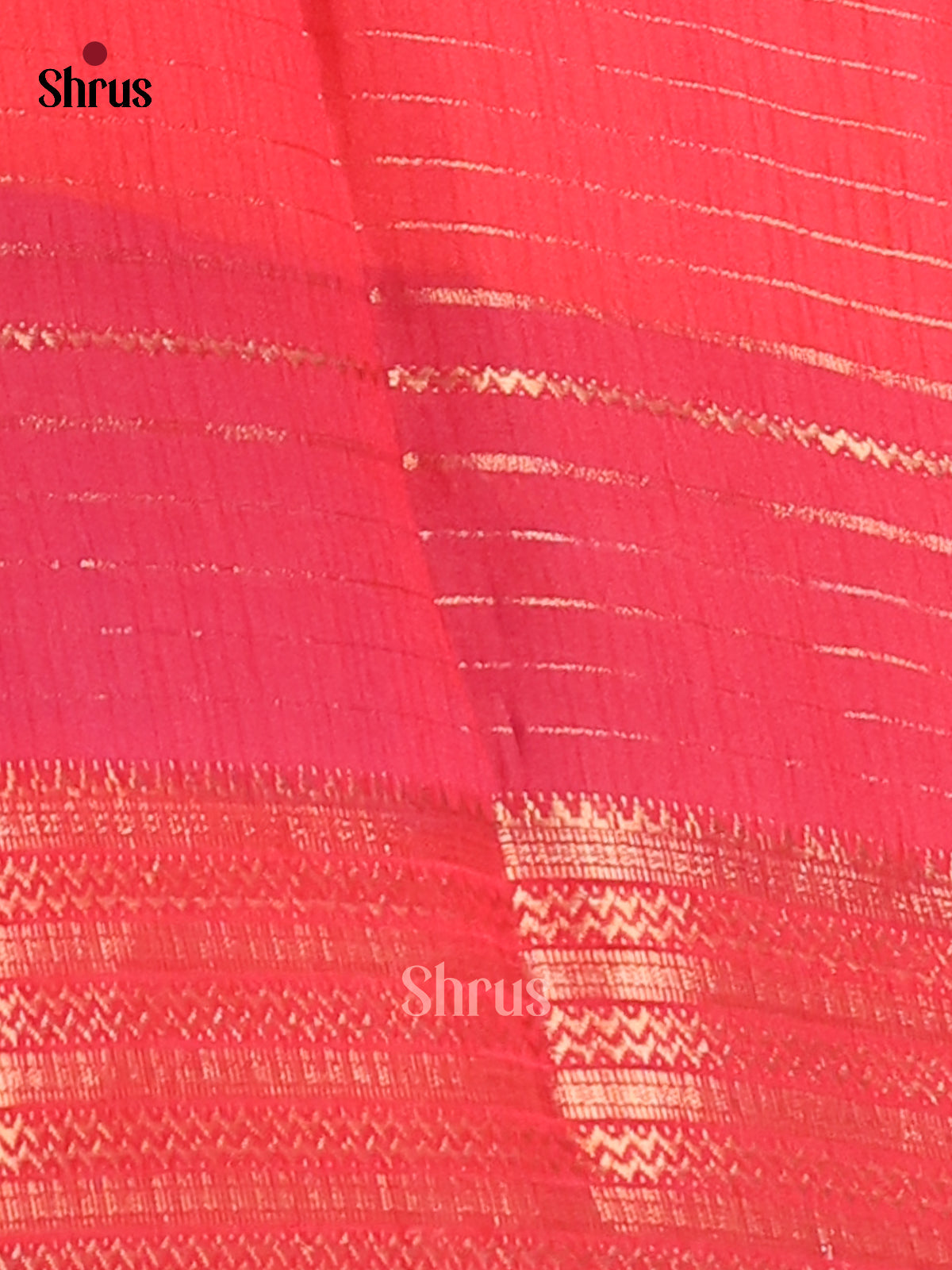 Orange & Red- Semi Mysore silk saree - Shop on Shrus.com