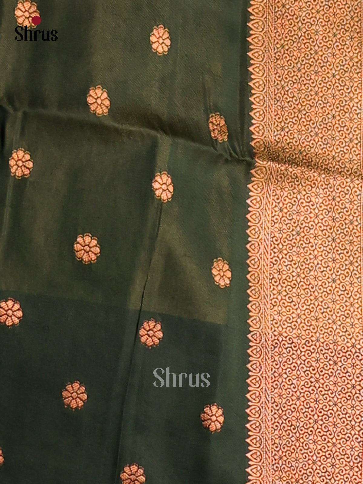 Light Green & Green - Semi Softsilk Saree - Shop on Shrus.com
