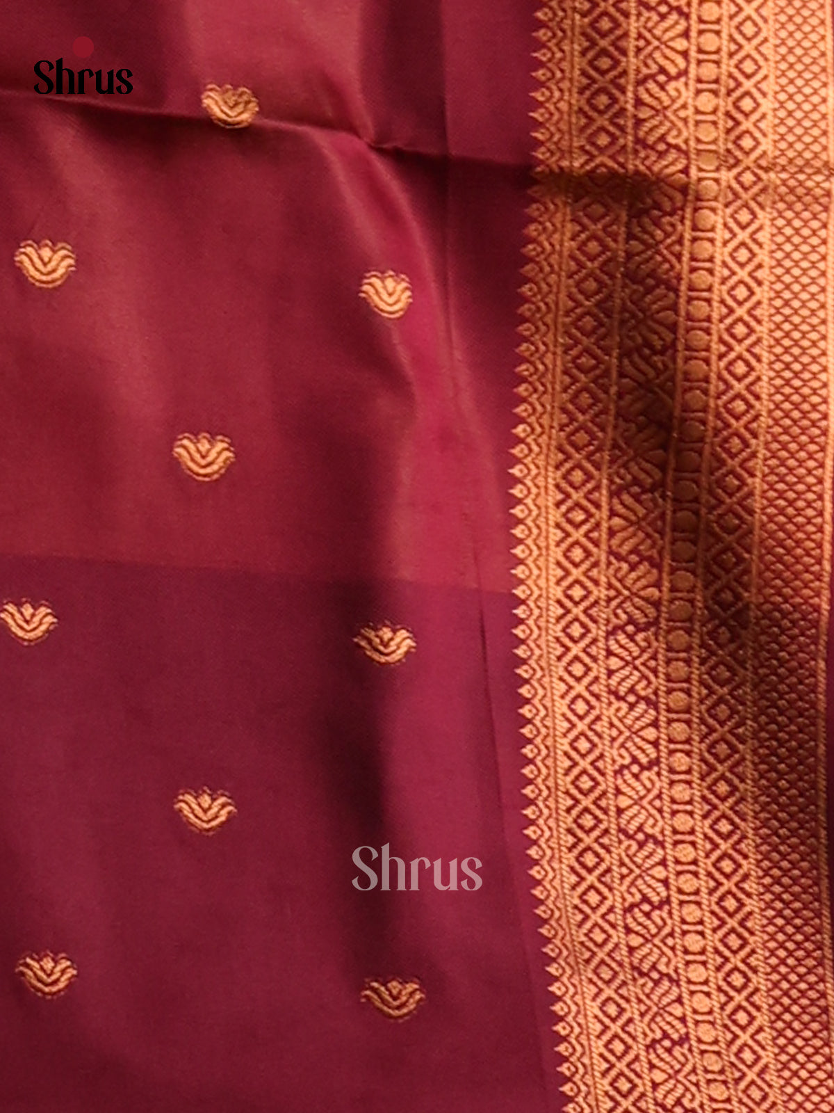 Orange & Maroon - Semi Softsilk Saree - Shop on Shrus.com