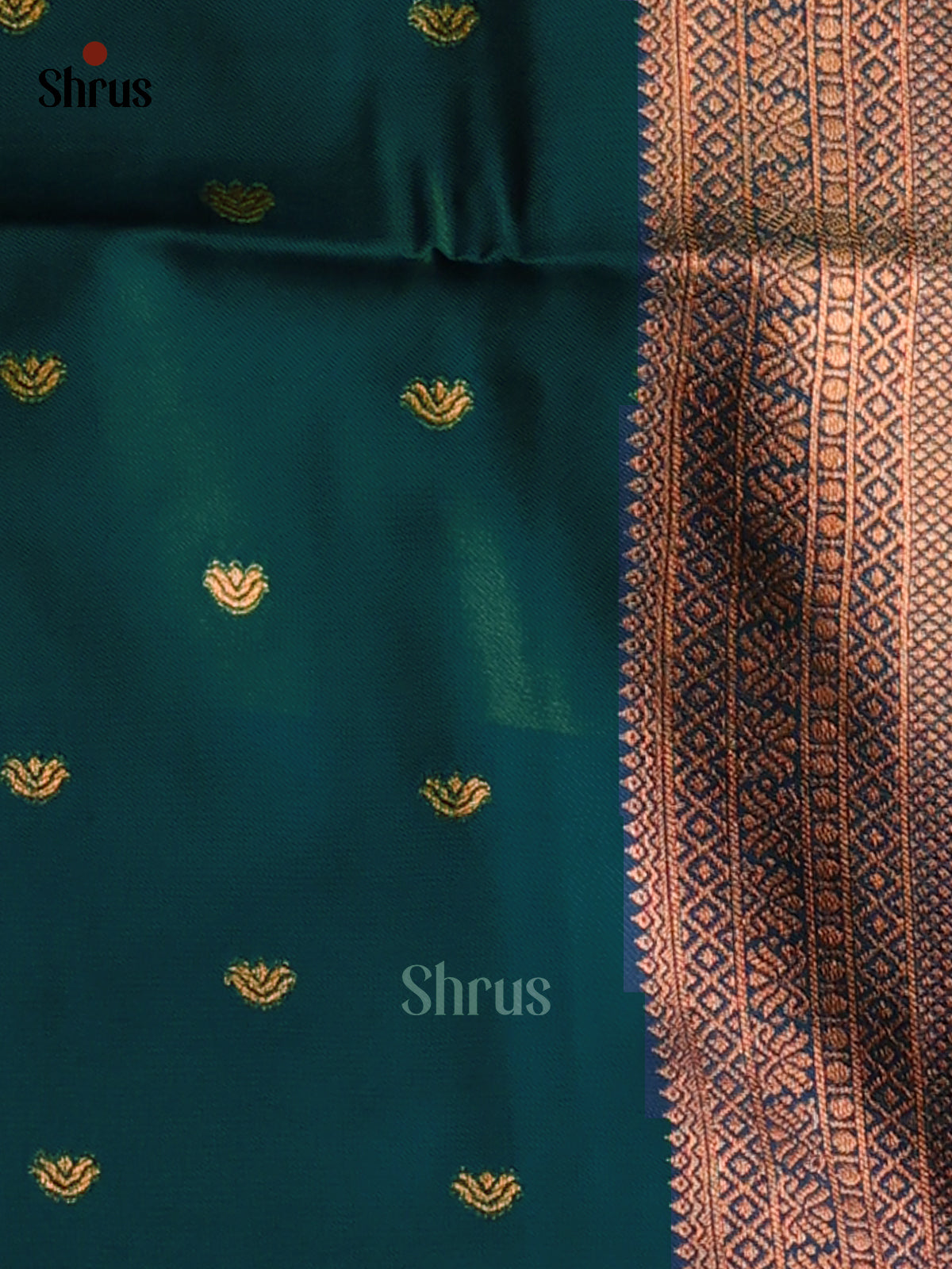 Aqua Green & Blue - Semi Softsilk Saree - Shop on Shrus.com