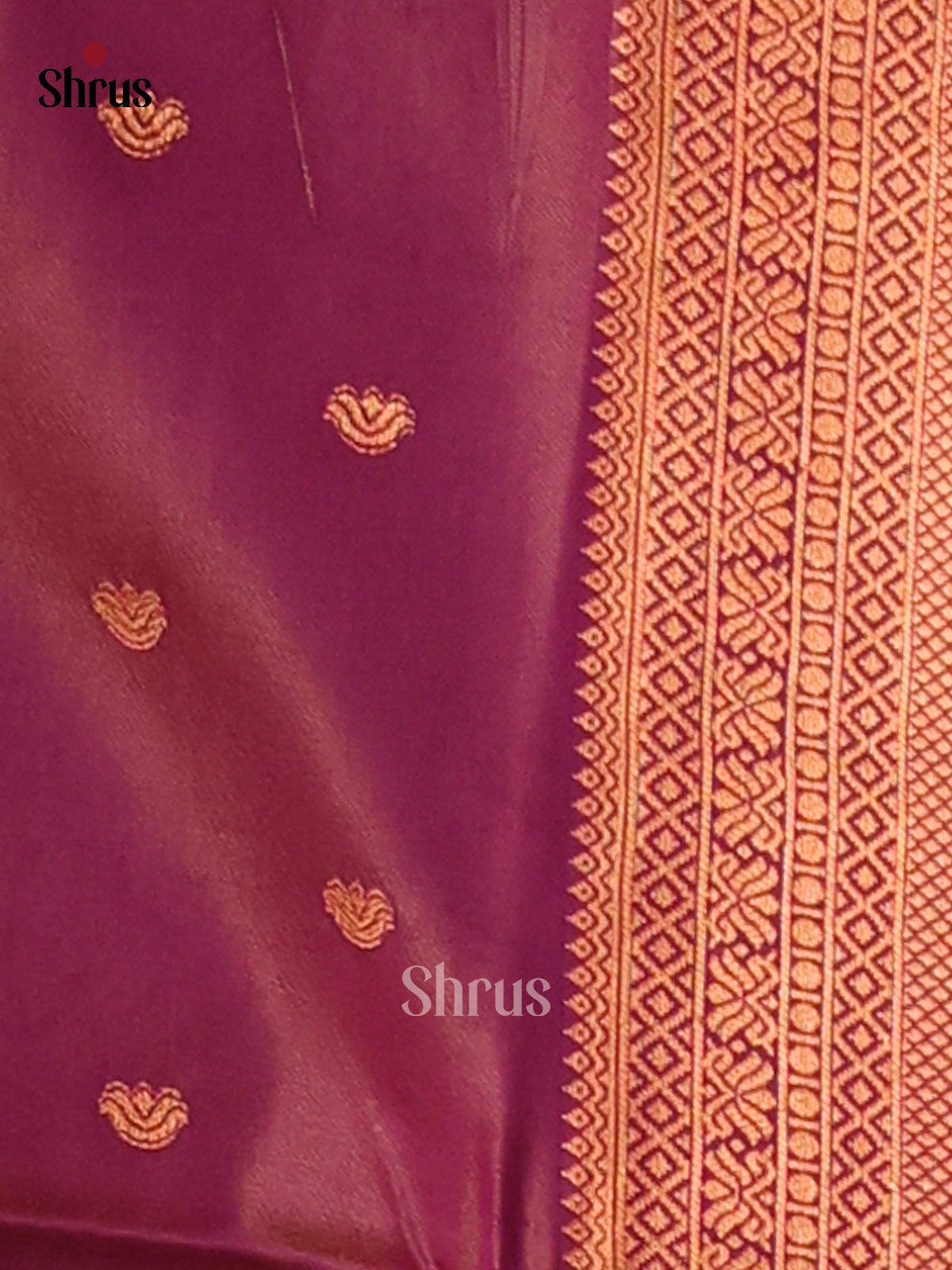 Orangish Pink & Violet- Semi Softsilk Saree - Shop on Shrus.com