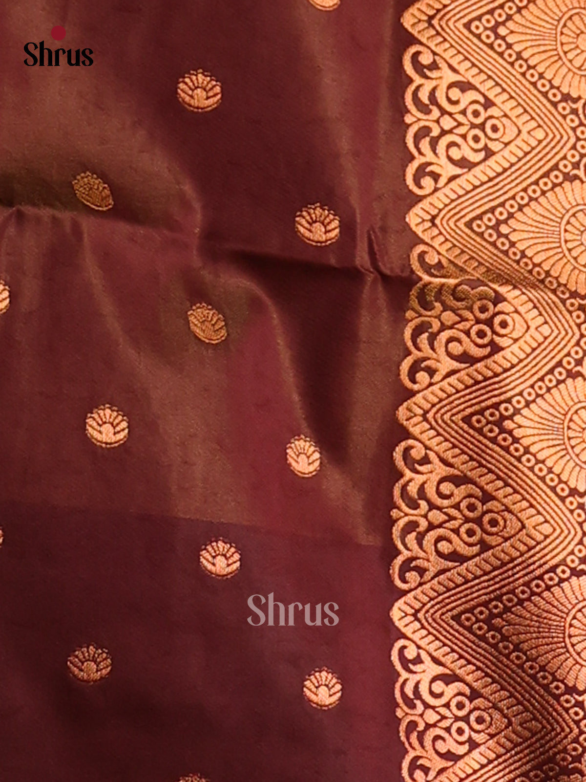 Brick Orange & Brown - Semi Softsilk Saree - Shop on Shrus.com