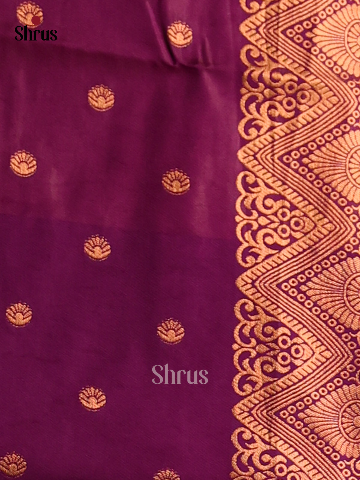 Orangish Pink & Purple - Semi Softsilk Saree - Shop on Shrus.com