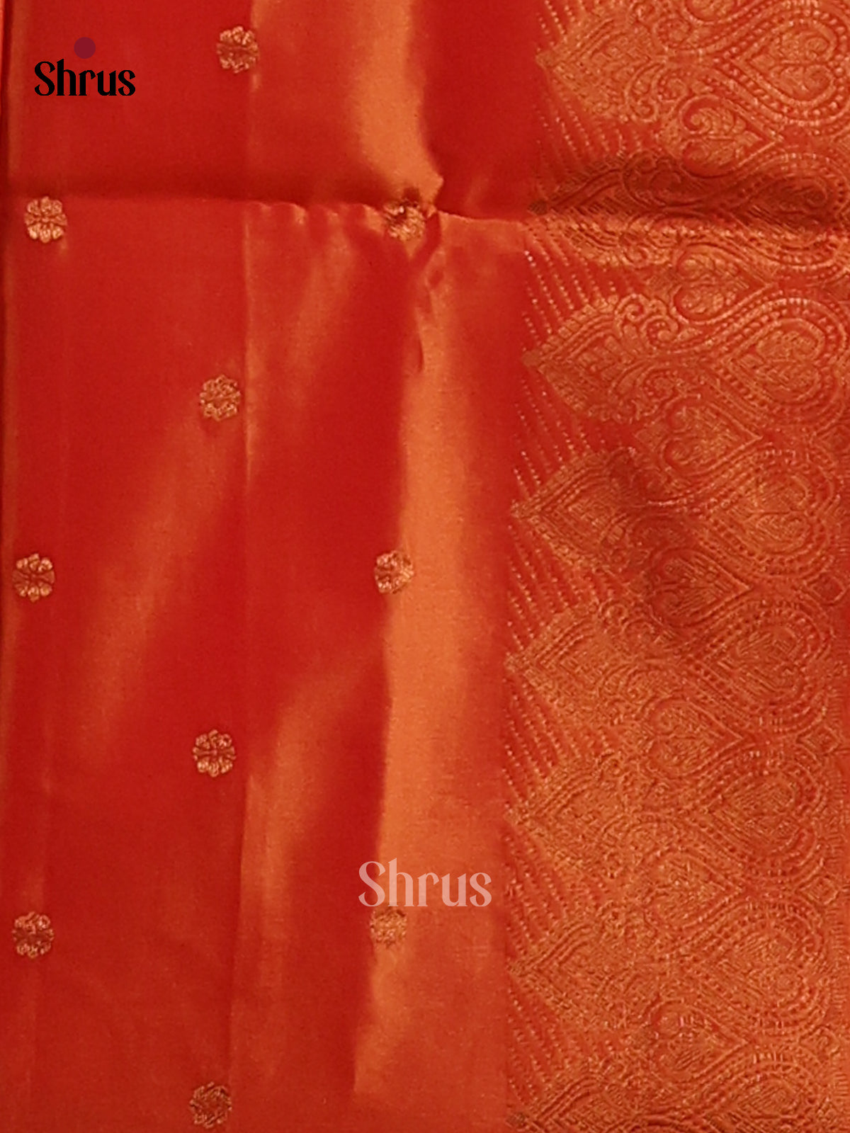 Mathulir Green & Orange- Semi Softsilk Saree - Shop on Shrus.com