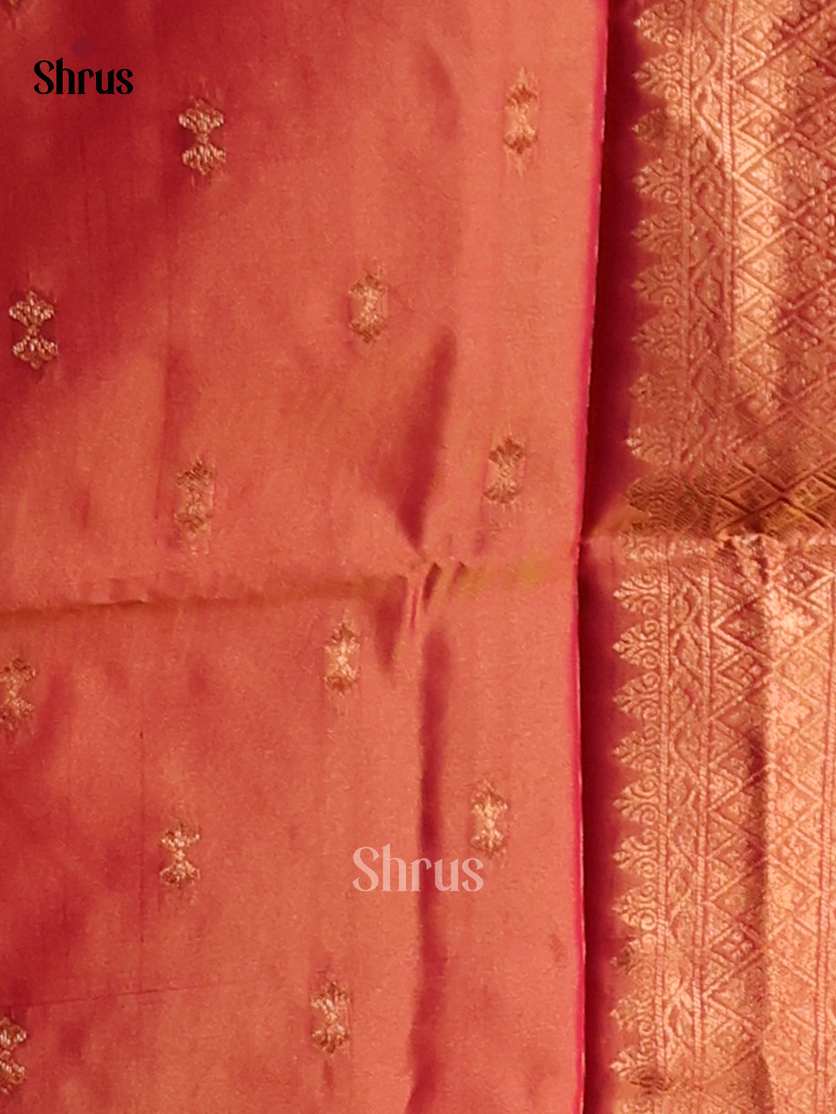 Green & Orange - Semi Softsilk Saree - Shop on Shrus.com