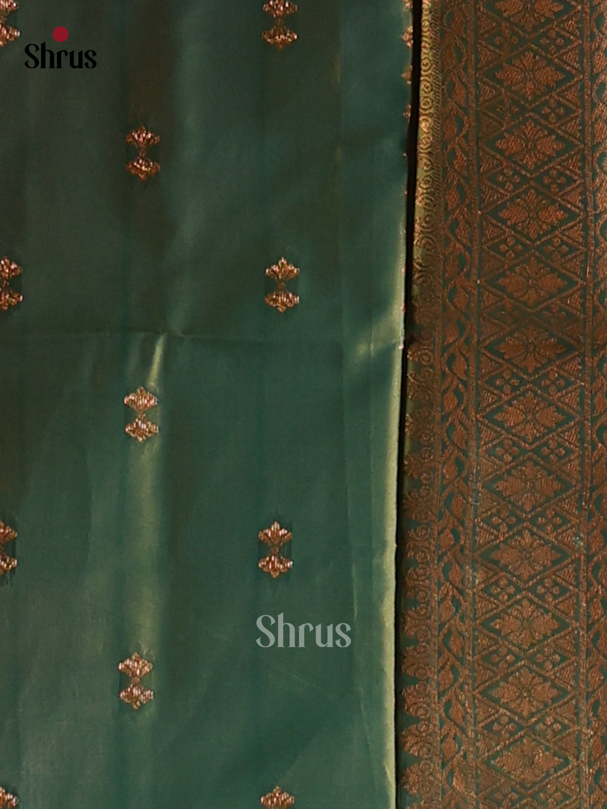 Orangish Pink & Green - Semi Softsilk Saree - Shop on Shrus.com