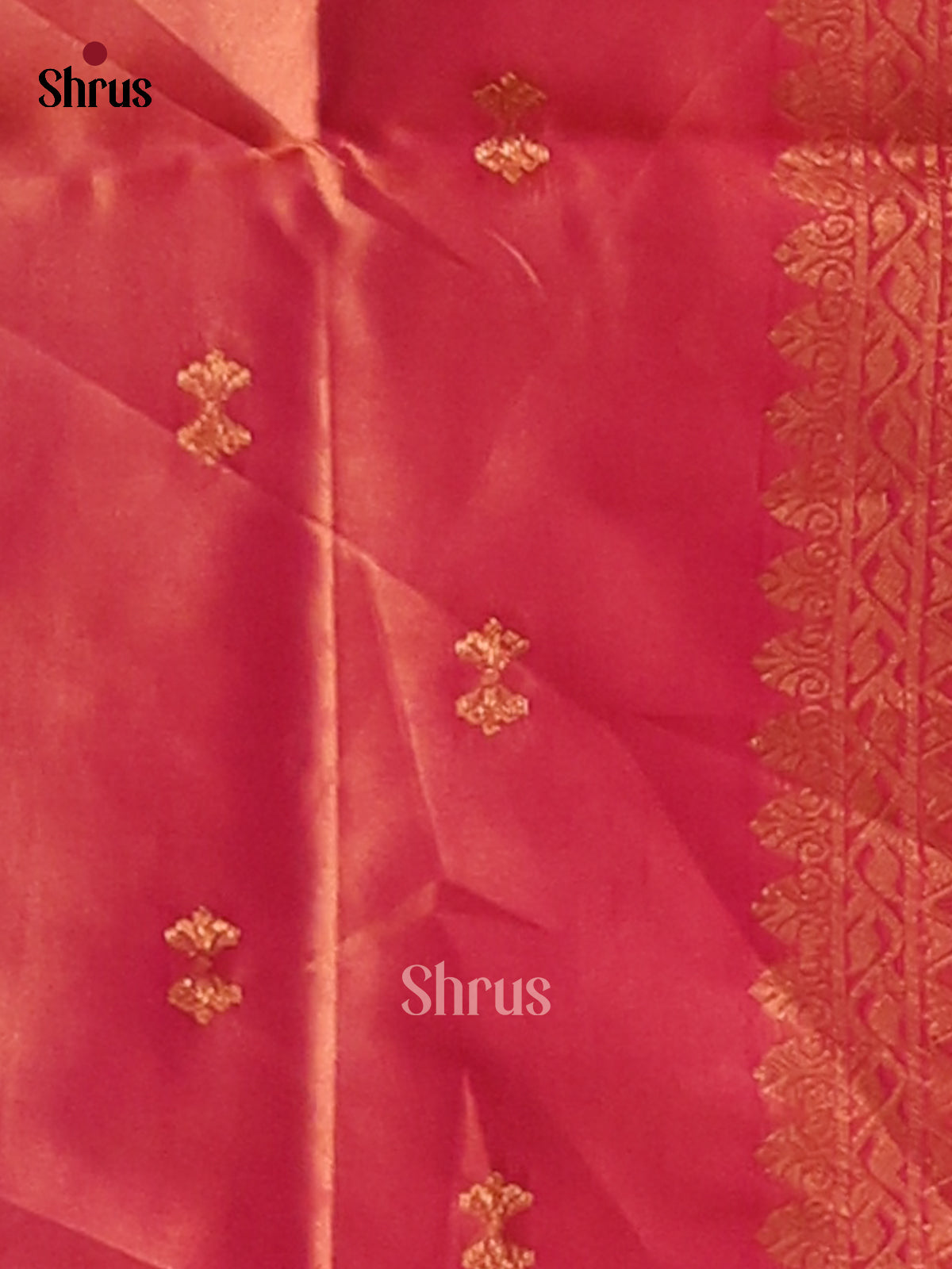 Apple Green & Orangish Pink - Semi Softsilk Saree - Shop on Shrus.com