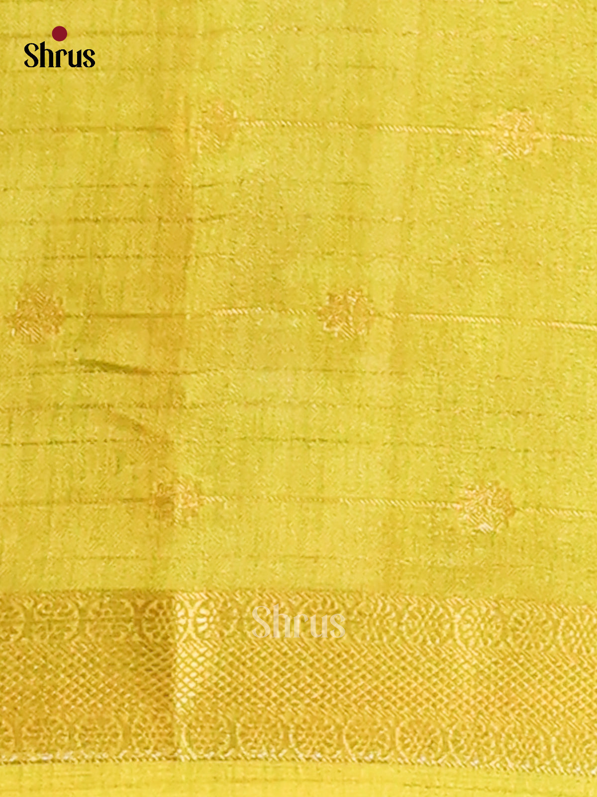 Yellow & Cream - Semi Mysore silk saree - Shop on Shrus.com