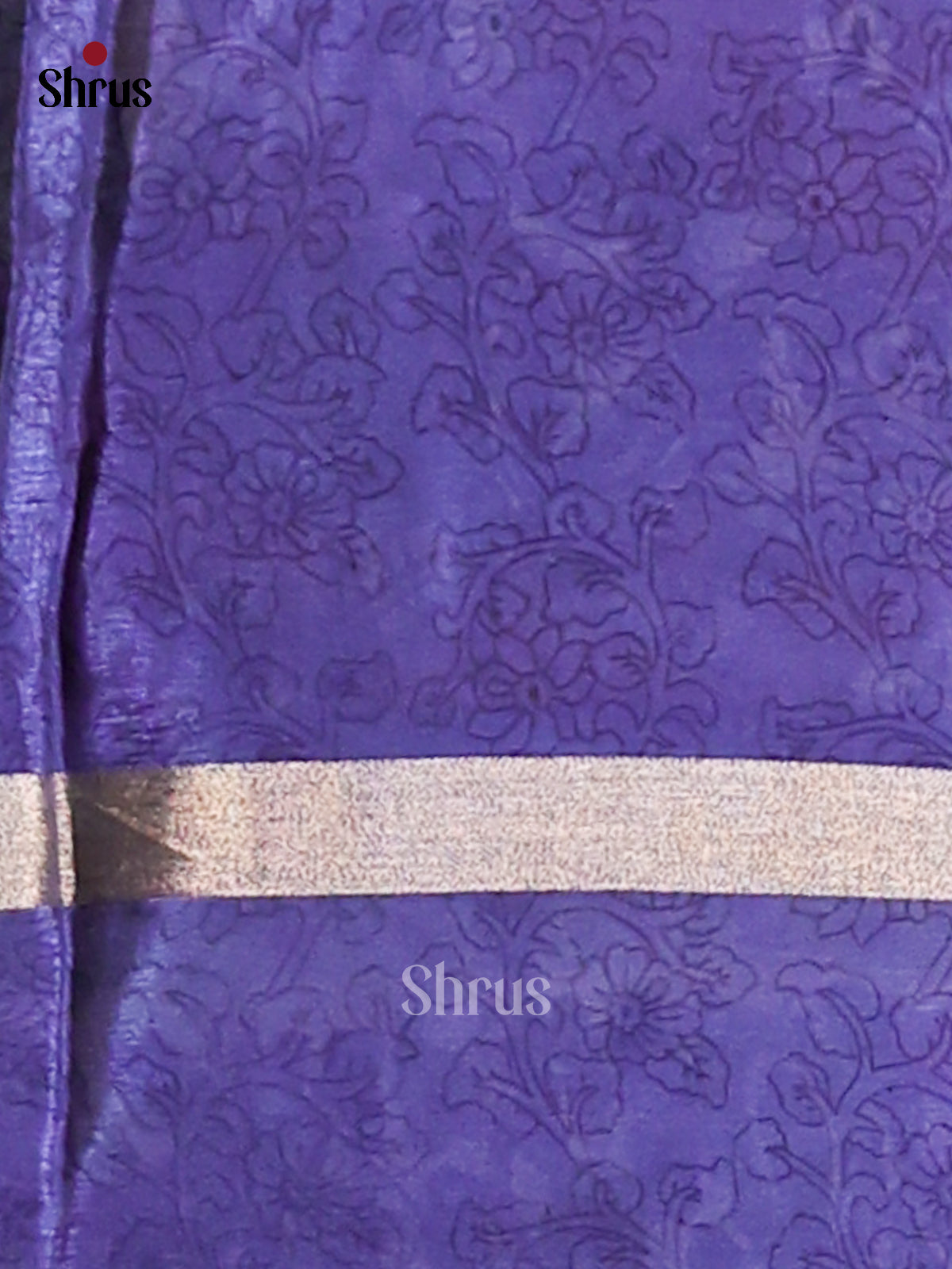 Brick & Purple- Semi Mysore silk saree - Shop on Shrus.com