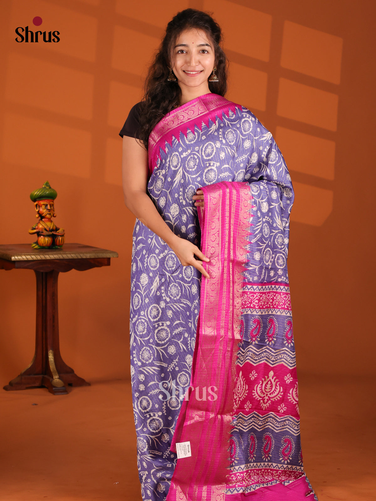 DFS02158 - Semi Crepe Saree - Shop on Shrus.com