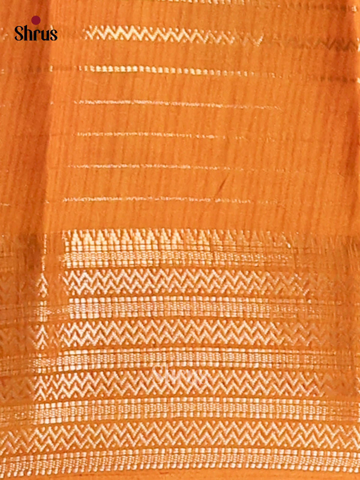 Orange - Semi Mysore silk saree - Shop on Shrus.com