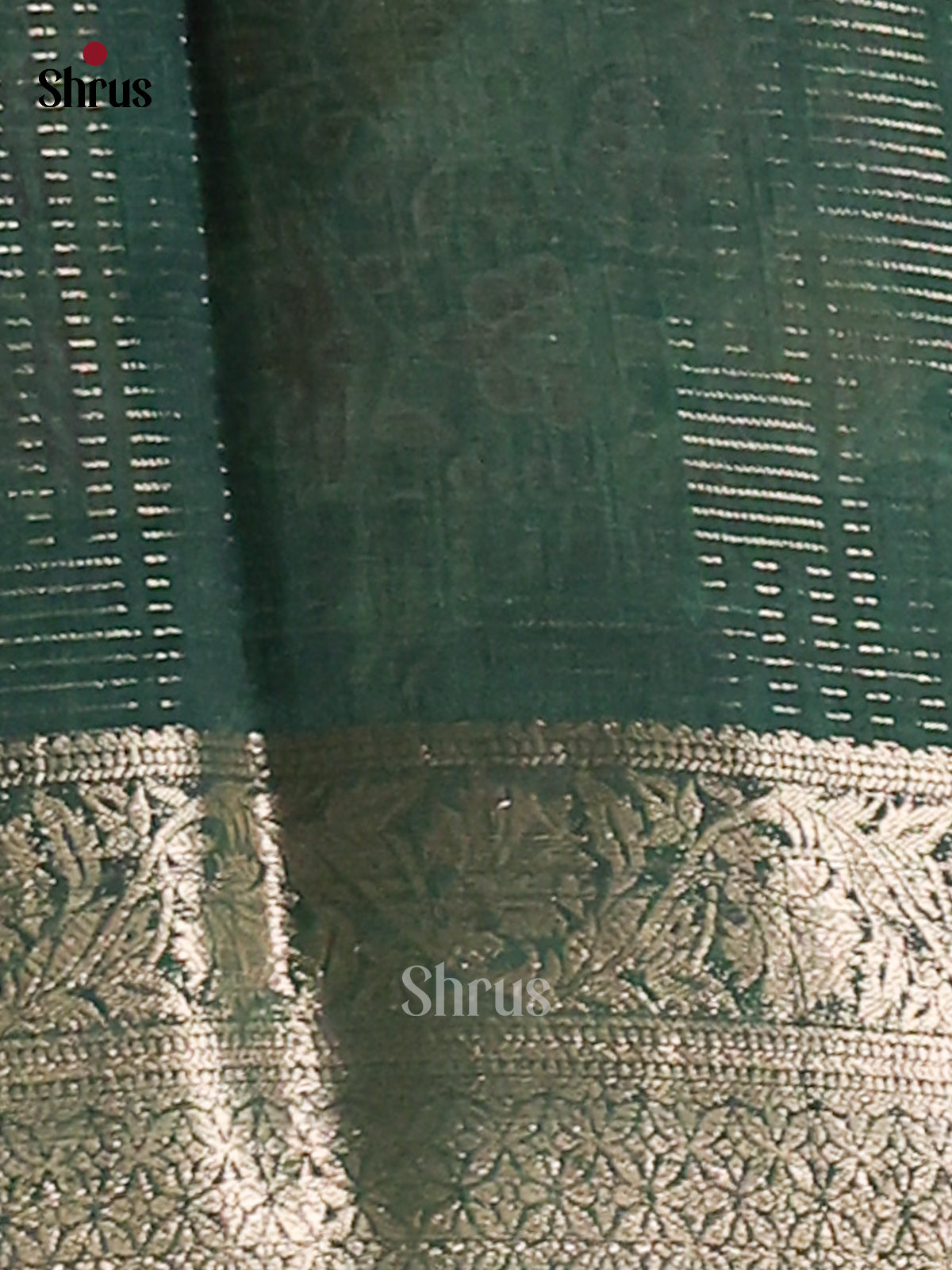 Lite Green & Green - Semi Mysore silk saree - Shop on Shrus.com