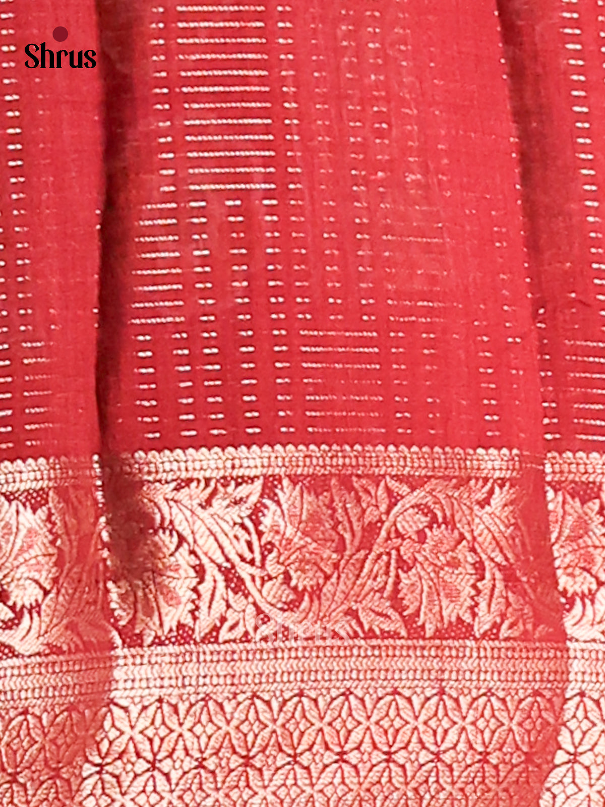 Orange & Red - Semi Mysore silk saree - Shop on Shrus.com