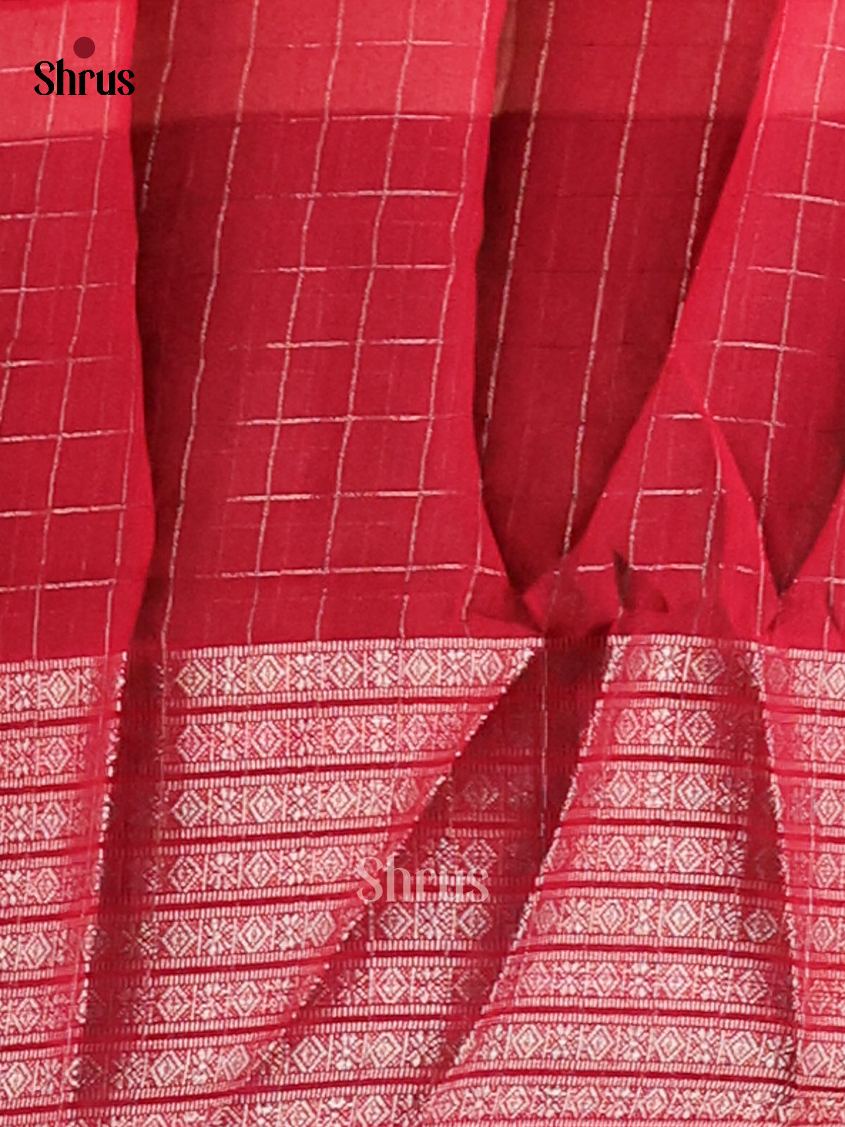 Cream & Maroon - Semi Mysore silk saree - Shop on Shrus.com