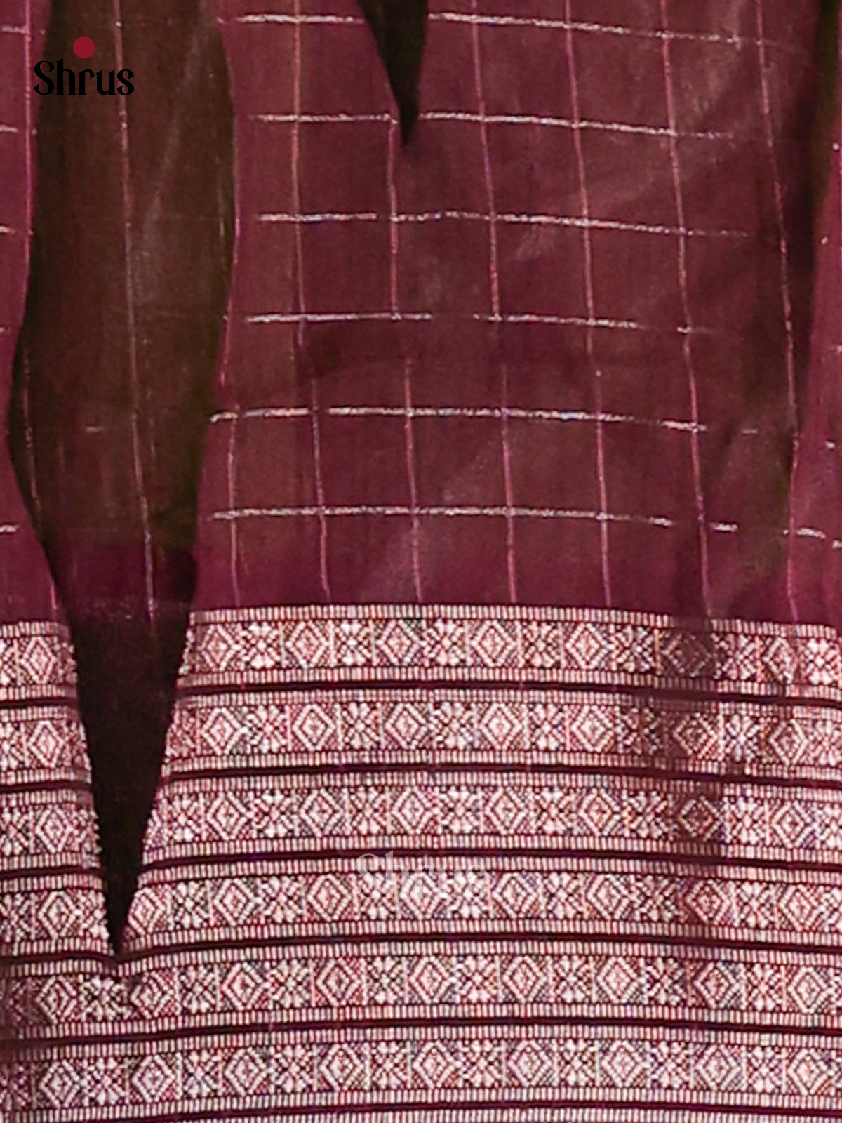 Cream & Maroon- Semi Mysore silk saree - Shop on Shrus.com